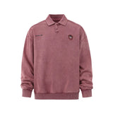 BONSIR  -  Men's Polo Shirt Spring Turn-Down Collar Embroidered Streetwear Core Korean Oversized Fit Cotton Blend Urban Aesthetic Top