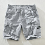 BONSIR  -  Summer Male Cargo Five Point Pants Fashion Men's Workwear Versatile Pure Cotton Washed Multi Pocket Shorts Pants