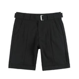 Bonsir Summer Fashion Men Knee Length Shorts With Belt Formal Men Slim Casual Plaid Suit Shorts Korean Business Social Short Pant