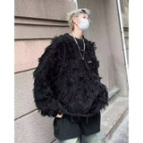BONSIR  -  American style autumn and winter tassel fur-edged lazy style knitted sweater men's new trendy brand design niche jacket