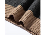 BONSIR  -  Autumn Men's O-Neck Striped Sweater Casual Men Warm Cashmere Knitted Pullover Men Classic Loose Knitwear Sweaters Clothing