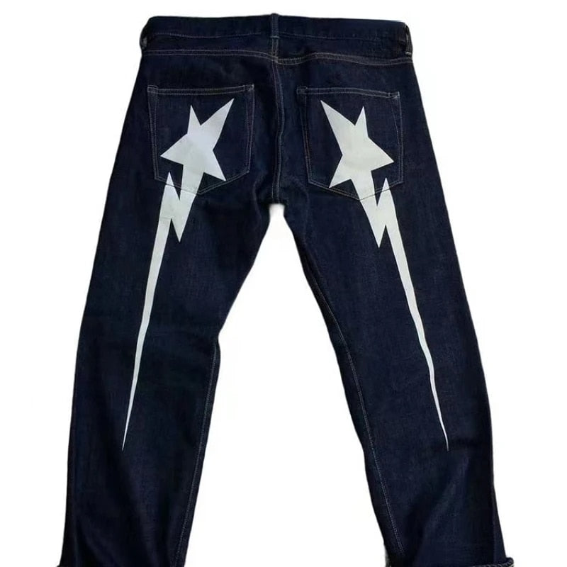 BXCNCKD Y2K Men's Printed Star Jeans Hip Hop Algeria