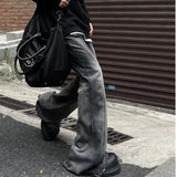 BONSIR  -  adient Dyed Men's Jeans High Street Sle Slimming Micro Flared Trousers Trendy Color Blo Design Casual Long Pants