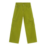 Bonsir Spring Washed High Street Men's Jeans Multiple Pockets Cargo Trousers Straight Wide Leg Male Denim Pants