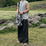 BONSIR  -  Straight jeans for men's summer cleanfit wear Korean commuter style wide-leg pants