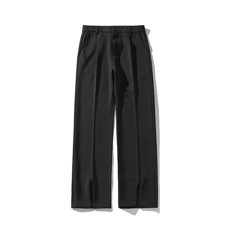 Bonsir Black Suit Pants Men Plus Size Social Mens Dress Pants Korean Loose Straight Casual Pants Mens Office Formal Trousers M-5XL