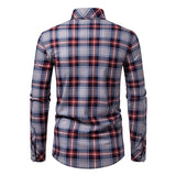 BONSIR  -  Men's Classic Long Sleeve Plaid Basic Dress Shirts Single Patch Pocket Formal Business Casual Regular Fit Office Social Shirt