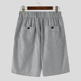 BONSIR  -  Men Striped Shorts Button Oversize Summer Joggers Casual Men Bottoms Streetwear Pockets 2025 Leisure Male Shorts S-5XL