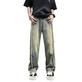 Bonsir New Fashion Old Y2K Streetwear Stacked Baggy Ripped Jeans Pants Men Clothing Straight Denim Trousers