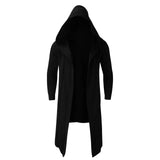 BONSIR  -  Fashion Men Hooded Poncho Loose Clothes Autumn Winter Mid-length Solid Punk Long Sleeve Coat Thicke Warm Cardigan Man Cloak