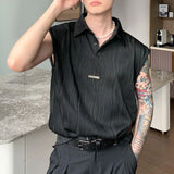 Bonsir Wavy Striped Casual Mens Vest Genderless Summer New Personalized Street Hip-Hop Comfortable Solid Color Tank Top Unisex