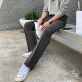 BONSIR  -  New Korean Fashion Men Suit Pants Light Luxury Business All-match Straight Slim-fit Casual Trousers Premium Elegant Dress Pants