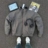 BONSIR  -  American three-proof jacket men's autumn and winter high-end stand collar pilot motorcycle baseball uniform regular jacket