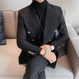Bonsir Printed Semi Turtleneck Elastic T-shirt For Men Clothing Autumn New Long Sleeves Jacquard Tight-Fitting Solid Color Slim-fit Tee