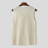 BONSIR  -  Men Tank Tops Solid Color V Neck Sleeveless Summer Casual Male Vests Streetwear 2025 Fashion Casual Men Clothing S-5XL