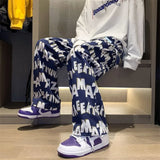 Bonsir Baggy Men's Sweatpants Straight Casual Trousers Tracksuit Bottoms Jogger Summer Stylish Sport Plain Loose Y2k Man Sweat Pants