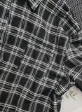 BONSIR  -  Checkered short sleeved shirt for men's summer new trend brand trendy casual loose versatile shirt top jacket