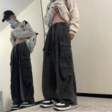 Bonsir Spring and Autumn High Street Men and Women Trendy American Washed Straight leg Jeans Couple American Loose Retro Casual Pants