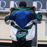BONSIR  -  College Style Varsity Jacket Men Spring Letter Embroidery Bomber Jacket Casual Street Loose Patchwork Zipper Coat Women Couple