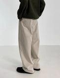 BONSIR  -  Autumn Winter Men's Cotton Wide Leg Floor Suit Pants Korean Casual Loose Straight  Thicken Full Length Trousers Male Keep Warm