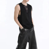 Bonsir Mens Vest Ripped Daily Casual Tank Top Spring And Summer Street Wear Fashion Youth Campus Sleeveless Top Men'S Clothing