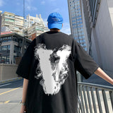 BONSIR  -  Summer Men Funny Smoke V Printed T Shirt Male O-neck T-shirt Daliy All-match Causal Tshirts Women Short Sleeve Tee Tops 5 Colors