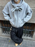 BONSIR  -  new American retro strap design hooded sweatshirt men and women loose casual cleanfit hoodie cardigan gengar rengoku