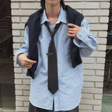 BONSIR  -  Men's Japanese-Inspired Oversized Long Sleeve Casual Shirt - Relaxed Fit Button-Down Streetwear Top for Trendy Layered Outfits