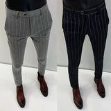 Bonsir Classic Stripe  Mens Formal Pant Formal Business Office Social Trousers High Quality Men Korean Slim Fit Formal Party Suit Pants