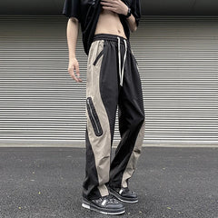 Bonsir Techwear Parachute Cargo Pants Men Patchwork Zipper Loose Casual Trousers Male Summer Streetwear Hip Hop Spliced 5XL