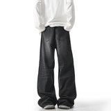 Bonsir Autumn Vintage Distressed Men's Baggy Straight Jeans Fashion High Street Denim Pants Streetwear Male Trousers