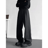BONSIR  - Brown Suit Pants Men Society Mens Black Dress Pants Korean Loose Casual Straight Pants Mens Office Formal Trousers Large Size