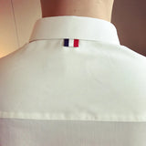 Bonsir Fashion Casual Color Stripes Webbing Decoration Shirts Men's Slim Fit Casual  Long Sleeve Dress Shirt Social Chemise Homme