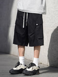 BONSIR  -  Men's Casual Elastic Waist Shorts Fashion Loose Vacation Thin Sweatpants Korean Wide Loose Short Pants Male Streetwear