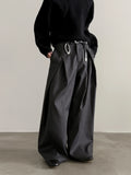 BONSIR  -  Loose Straight Leg American Sle Trousers for Men And Women Spring Autumn Casual Wide Leg Pants Knife ape Pleats