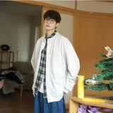 BONSIR  -  Loose Casual Youth. Student Baseball Collar Lazy Style Sweatshirt with Single-breasted Jacket, Unisex.