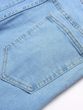BONSIR  -  1pc Men's Slim Fit Stretch Denim Jeans - Medium Stretch 330gsm Woven Fabric, Solid Color Basic Style, All-Season Comfort, Machin