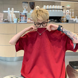 BONSIR  -  Hip Hop Letter Foaming Printing T Shirt Men Harajuku Streetwear Mens Y2k Oversized T Shirts Korean Fashion Short Sleeve Tops Tee