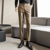 Bonsir Plus Size 6XL-M New Fashion Casual Business Dress Pants Solid Color Office Social Club Suit Pants Slim Fit Wedding Trousers