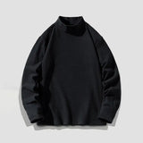 BONSIR  -  Autumn Fleece Sweatshirt For Men Autumn Winter Half Turtleneck Long Sleeve T-Shirt Casual Solid Color Pullover Tops