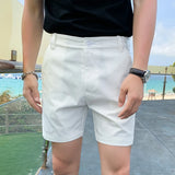 Bonsir High Quality Summer Suit Shorts Men Clothing Simple All Match Casual Straight Short Pant Homme streetwear 3XL Hot Sale