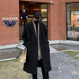 Bonsir Winter Men Black Thick Woolen Trench Coats Korean Style High Quality Male Casual Trenchcoat Men's Streetwear Windbreaker