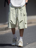 BONSIR  -  Men's Casual Elastic Waist Shorts Fashion Loose Vacation Thin Sweatpants Korean Wide Loose Short Pants Male Streetwear