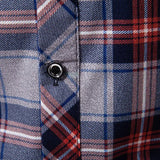 BONSIR  -  Men's Classic Long Sleeve Plaid Basic Dress Shirts Single Patch Pocket Formal Business Casual Regular Fit Office Social Shirt