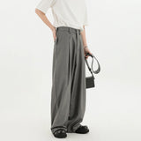 BONSIR  -  Black Suit Pants Men Oversized Fashion Society Mens Dress Trousers Korean Loose Wide Leg Pants Mens Office Formal Pants M-3XL