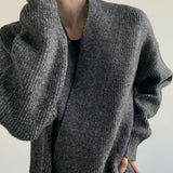 BONSIR  -  Autumn and winter simple design drop-down cardigan sweater loose lazy men's and women's casual knitted sweater jacket