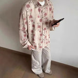 Bonsir Mens Shirt Hollow Floral Shirt Autumn Streetwear Niche Youth Personality Trend All-Match Long-Sleeve Casual Tops Men'S Clothing