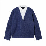 BONSIR  -  Men's long-sleeved sweatshirt 2025 autumn and winter new fashion brand Korean casual design versatile and handsome spliced top