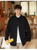 BONSIR  -  Loose Casual Youth. Student Baseball Collar Lazy Style Sweatshirt with Single-breasted Jacket, Unisex.