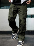 BONSIR  -  Autumn Cargo Pants Men's Fashion Brand Elastic Multi Pockets Straight Leg Sports Jogging Trousers Loose Casual Joggers Pants Men